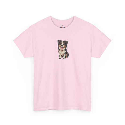 Pink Border Collie dog graphic shirt – novelty cute dog lover tee.