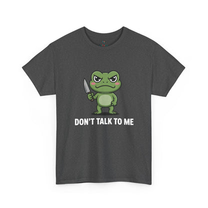 Dark grey Don’t Talk to Me frog meme shirt – novelty gag gift tee