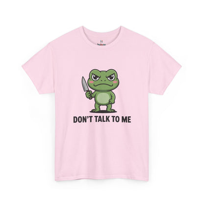 Pink Don’t Talk to Me frog meme shirt – novelty funny gag gift tee.