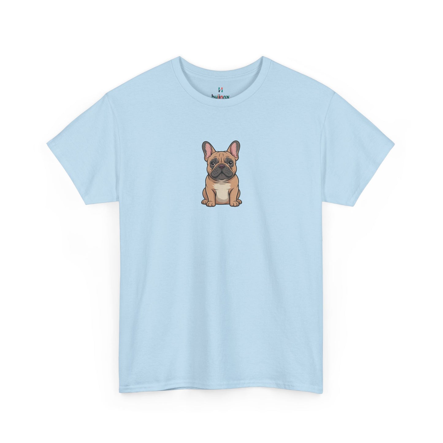 Light blue French Bulldog dog graphic shirt – novelty funny dog lover tee.