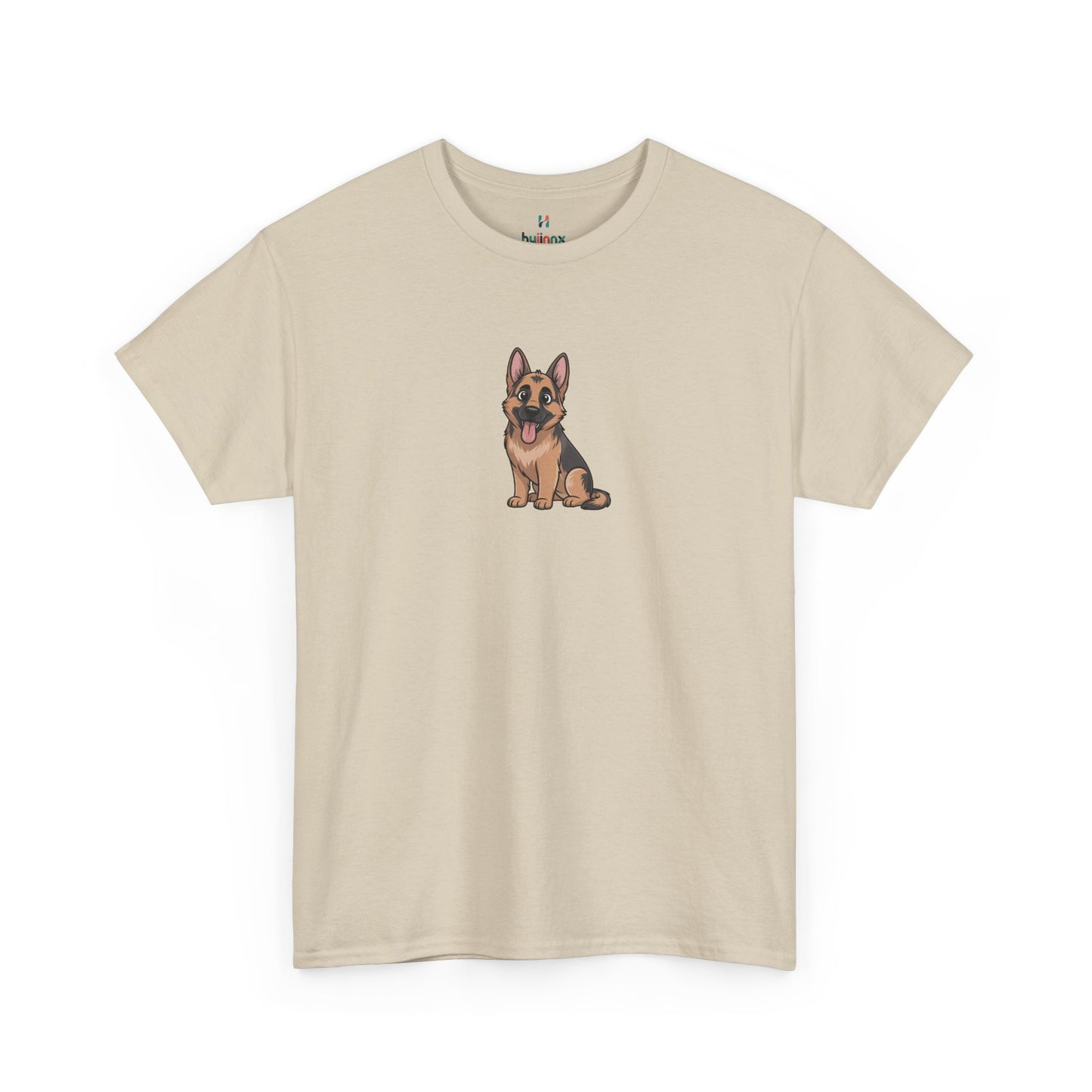Cream German Shepherd dog graphic shirt – novelty funny dog lover tee.