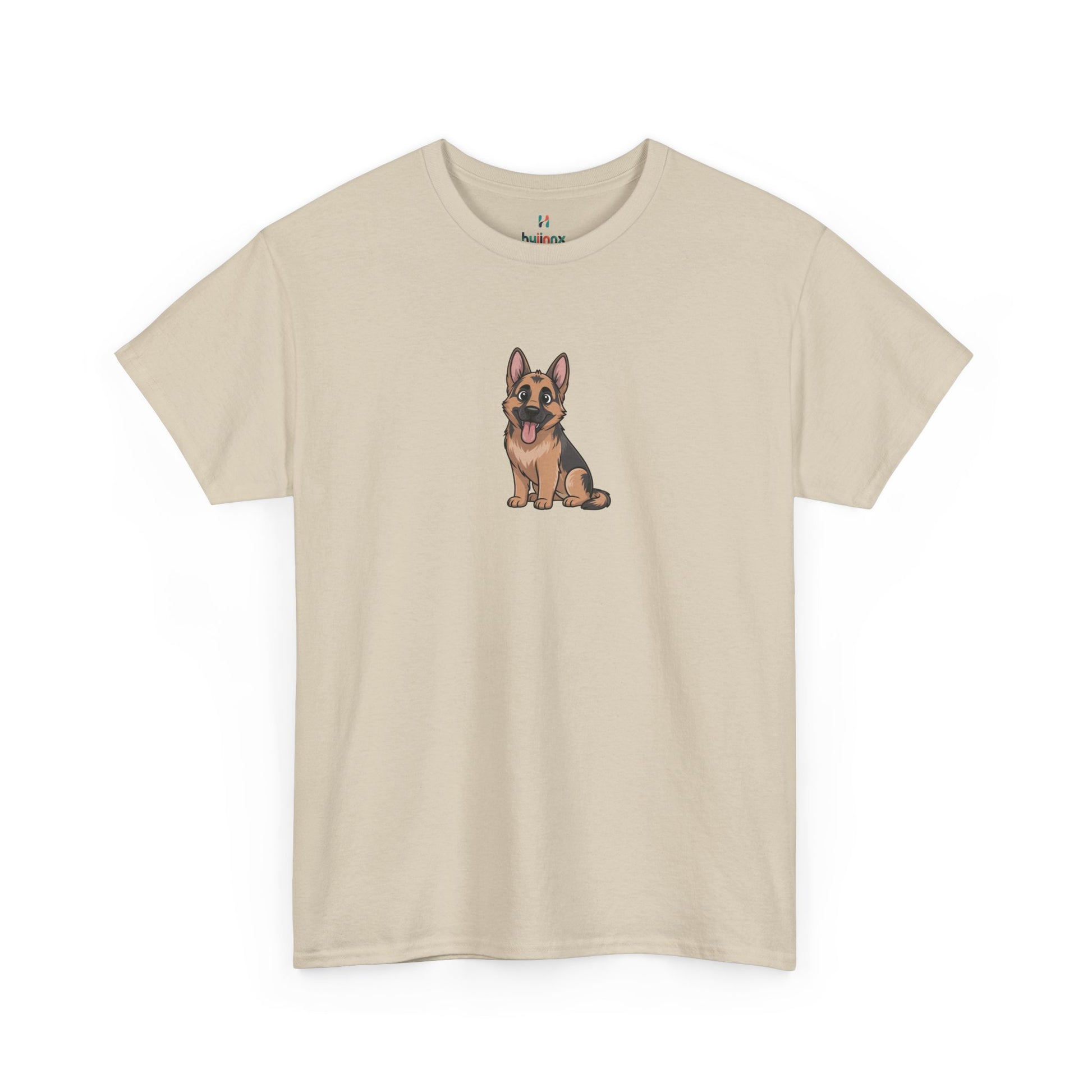 Cream German Shepherd dog graphic shirt – novelty funny dog lover tee.