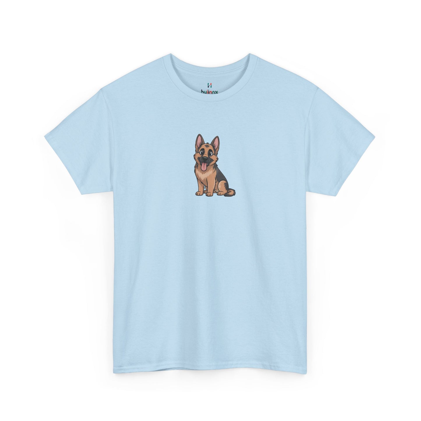 Light blue German Shepherd dog graphic shirt – novelty funny dog lover tee.