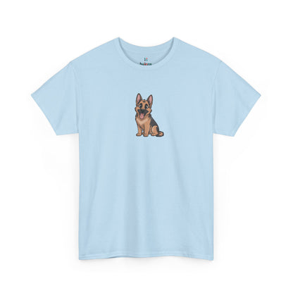 Light blue German Shepherd dog graphic shirt – novelty funny dog lover tee.