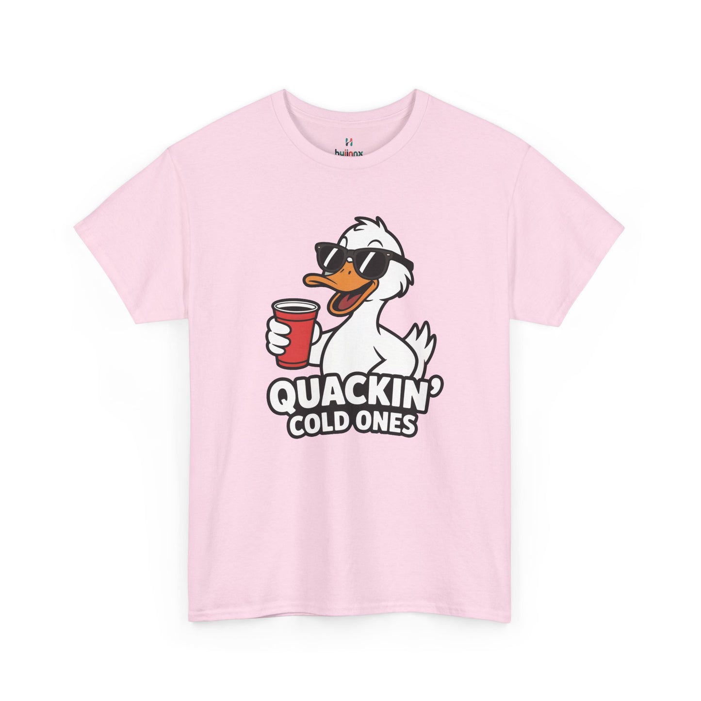 Pink Quackin’ Cold Ones duck meme shirt – novelty funny gag gift tee.